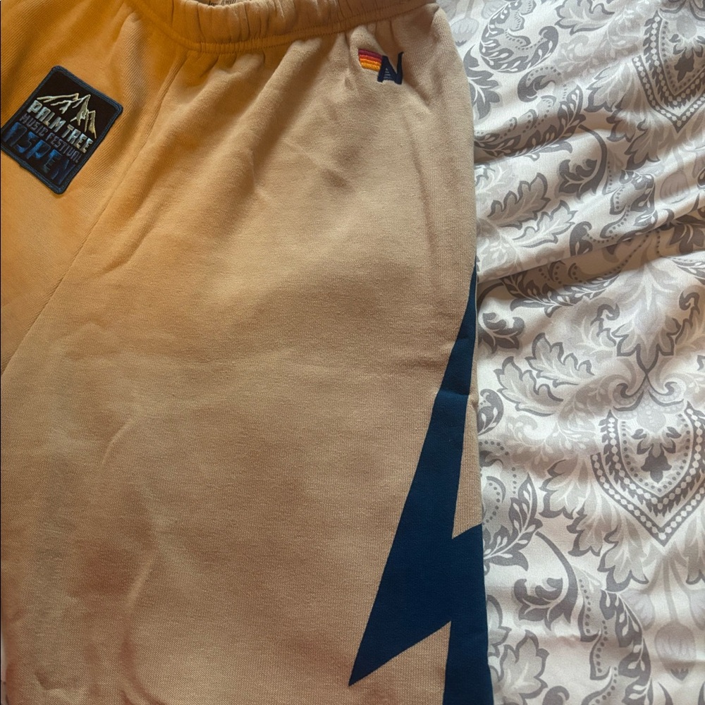 Aviator Nation Tan Pants Palm Tree Music Festival Aspen, Size S - Picture 3 of 4